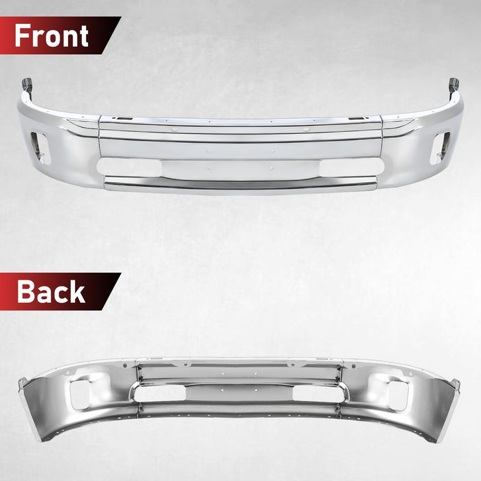 NEW Chrome - Steel Front Bumper Face Bar for 2013-2018 RAM 1500 Pickup W/ Fog