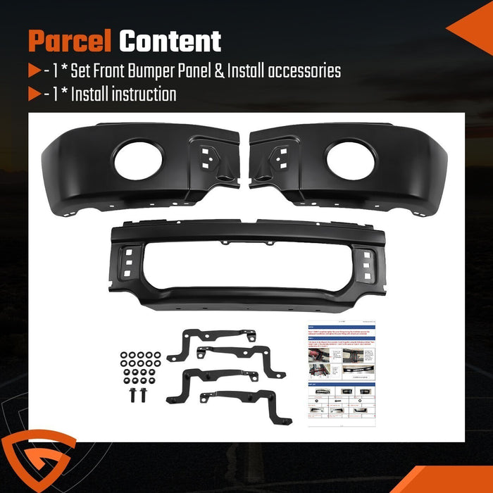 For Ford F150 2009-2014 Front Bumper Face Bar W/ Fog Light Hole Black Split