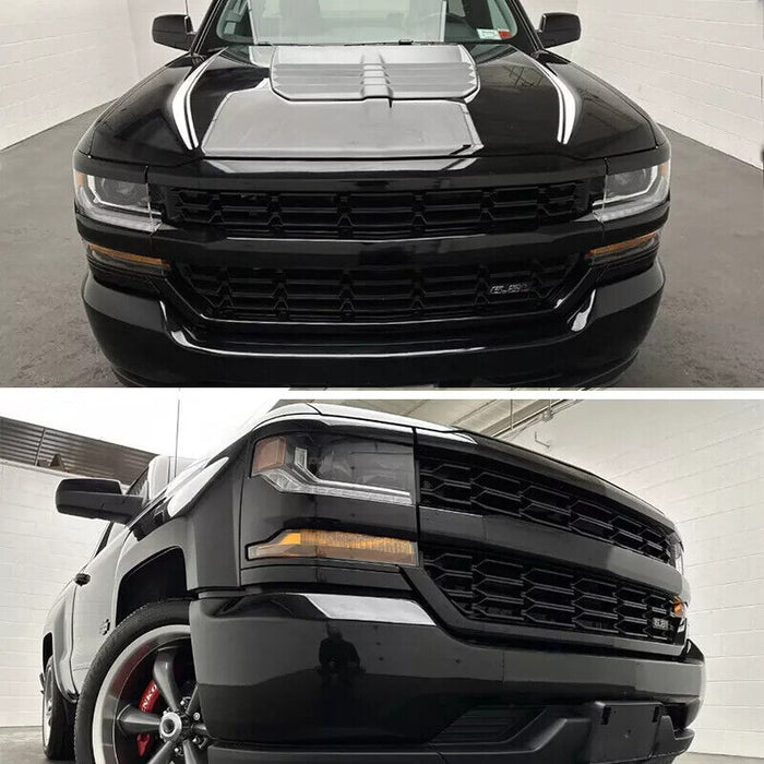 For 2016-2018 Chevrolet Silverado 1500 Front Upper Bumper Grille Black 84046156