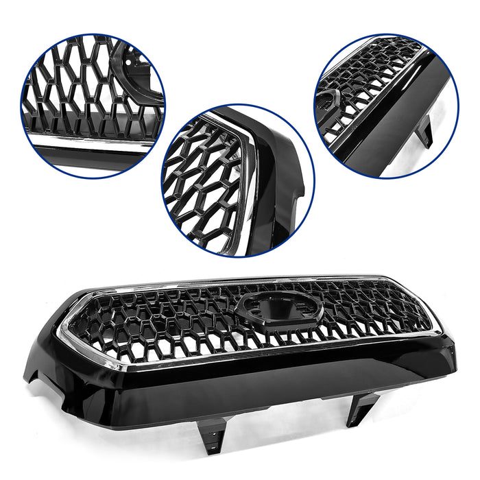 New Front Mesh Bumper Upper Grille Grill Black for 2016 2022 Toyota Tacoma TRD