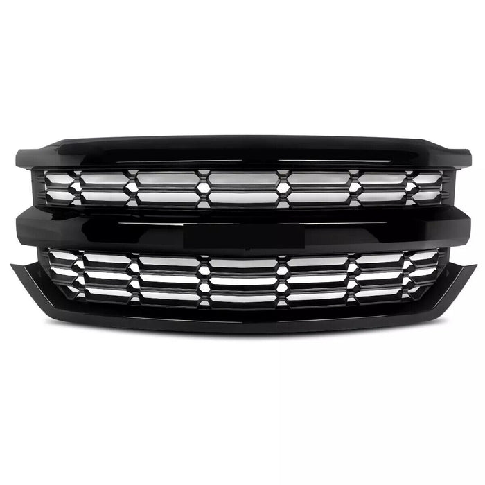 For 2016-2018 Chevrolet Silverado 1500 Front Upper Bumper Grille Black 84046156