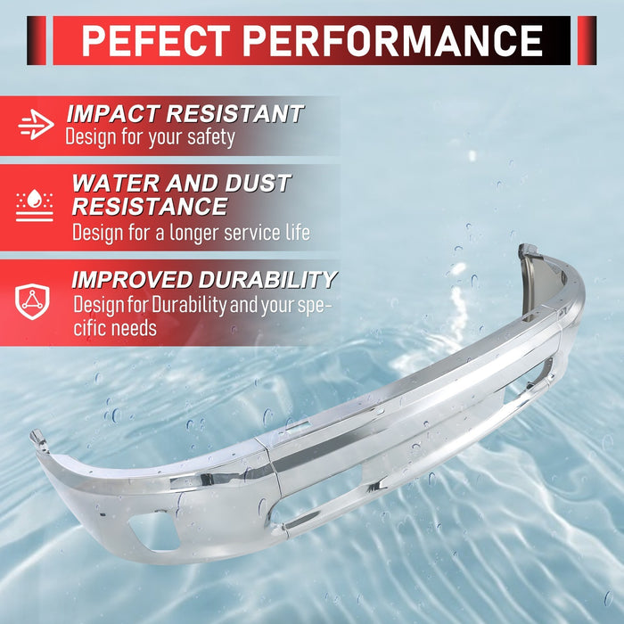 NEW Chrome - Steel Front Bumper Face Bar for 2013-2018 RAM 1500 Pickup W/ Fog
