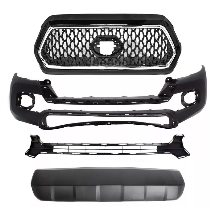Front Bumper Cover Kit for 2016-2023 Toyota Tacoma with Grilles & Bumper Valance