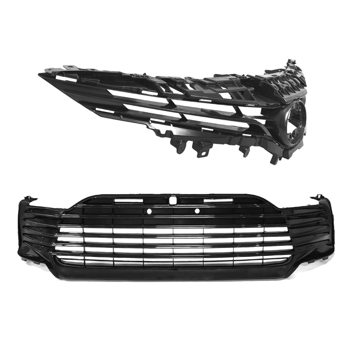 Fit 2021-2024 Toyota Camry LE XLE Front Bumper Upper Grill Lower Grille W/ Holes