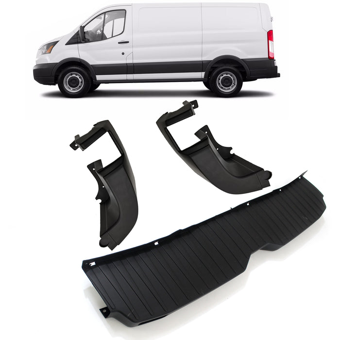 For 2015-2022 Ford Transit Rear Bumper Cover W/O Reflector + Side End Cap Covers
