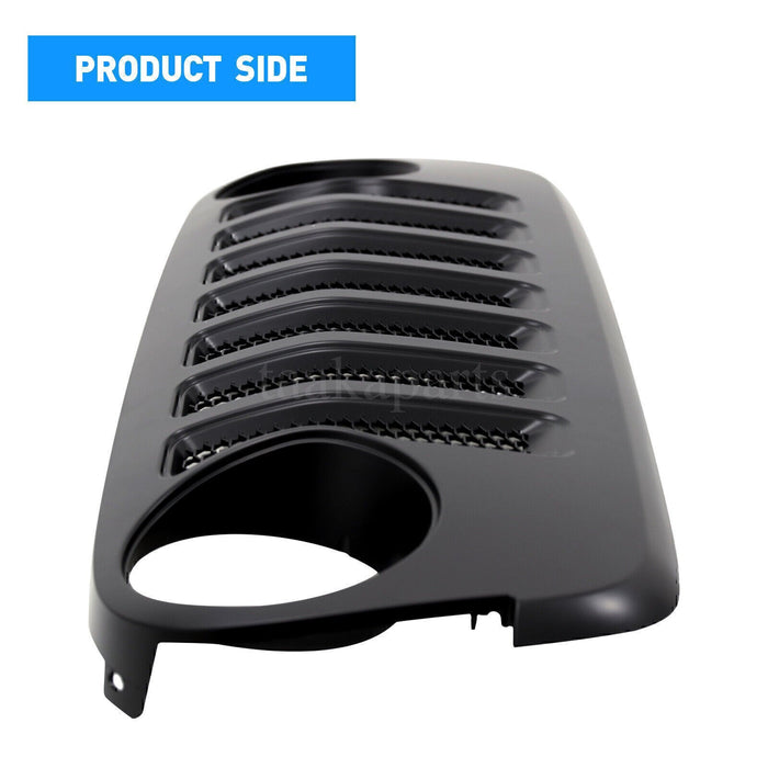 Black Front Bumper Hood Grille Grill for Jeep Wrangler JK /JKU 2007 2008-2017 3J