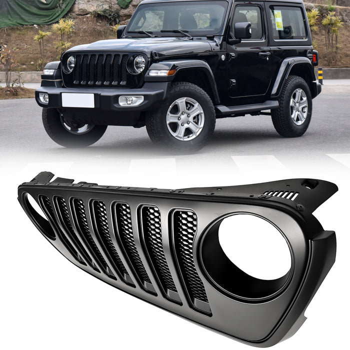 Fits 2018-2023 Jeep Wrangler 82215114 New Front Grille W/ Mesh Inserts Black