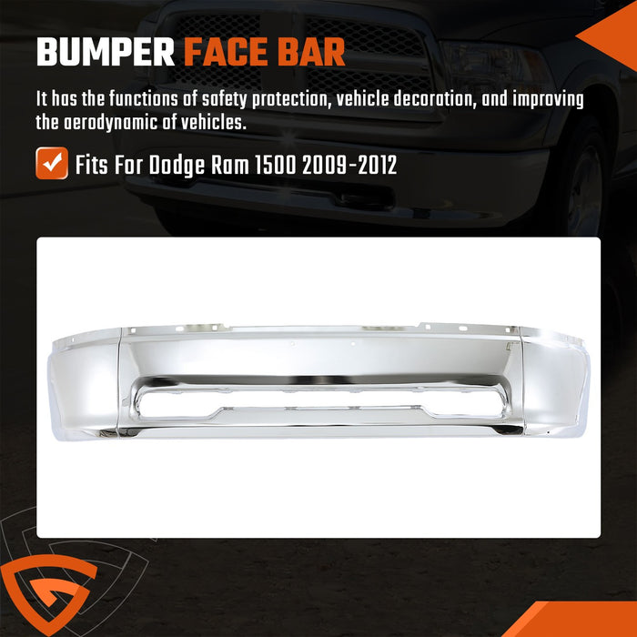 Front Bumper for 2009 2010 2011 2012 Dodge RAM 1500 W/O Fog Light Hole Steel