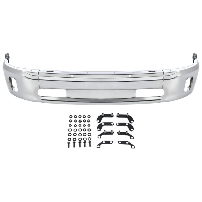 NEW Chrome - Steel Front Bumper Face Bar for 2013-2018 RAM 1500 Pickup W/ Fog