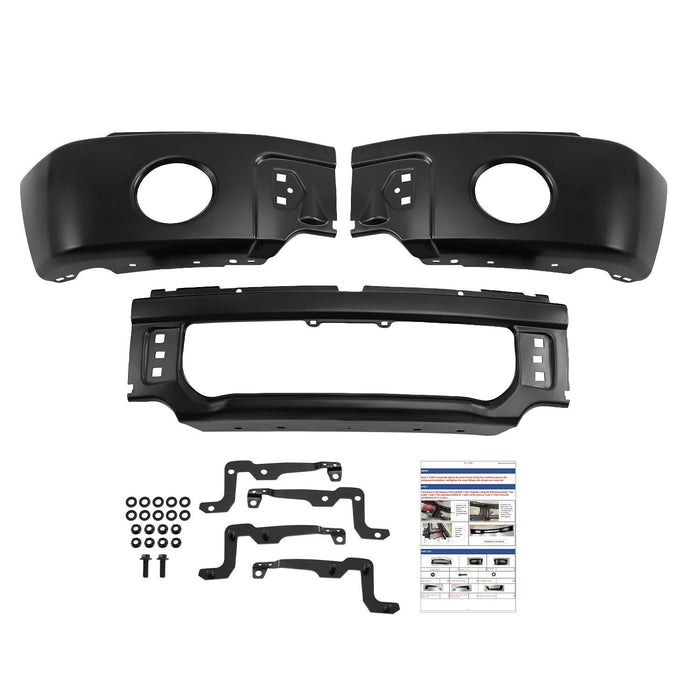For Ford F150 2009-2014 Front Bumper Face Bar W/ Fog Light Hole Black Split