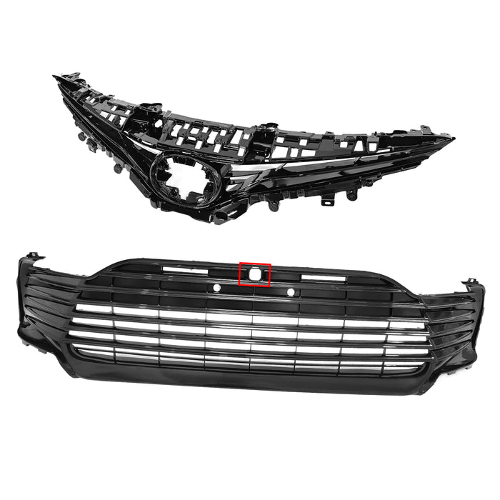 Fit 2021-2024 Toyota Camry LE XLE Front Bumper Upper Grill Lower Grille W/ Holes