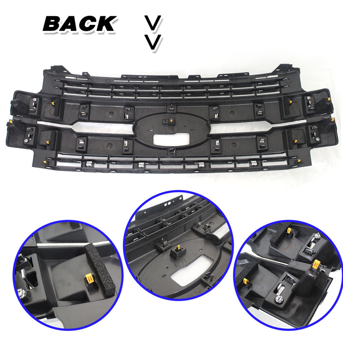 For 2017 2018 2019 Ford F250 F350 F450 Super Duty Bumper Grille Chrome Grill