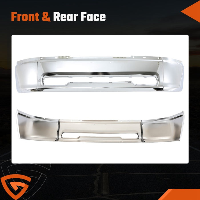 Front Bumper for 2009 2010 2011 2012 Dodge RAM 1500 W/O Fog Light Hole Steel