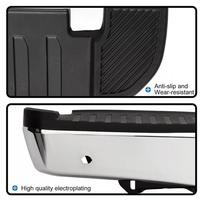 Chrome Rear Bumper for 2015-2019 Ford F150 F-150 W/ Heavy Duty Tow & Sensor Hole