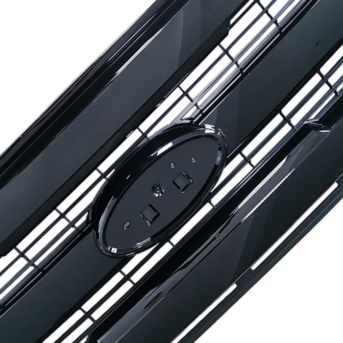 For 2015-2017 Ford F150 F-150 Front Upper Grille Grill W/O Camera Glossy Black