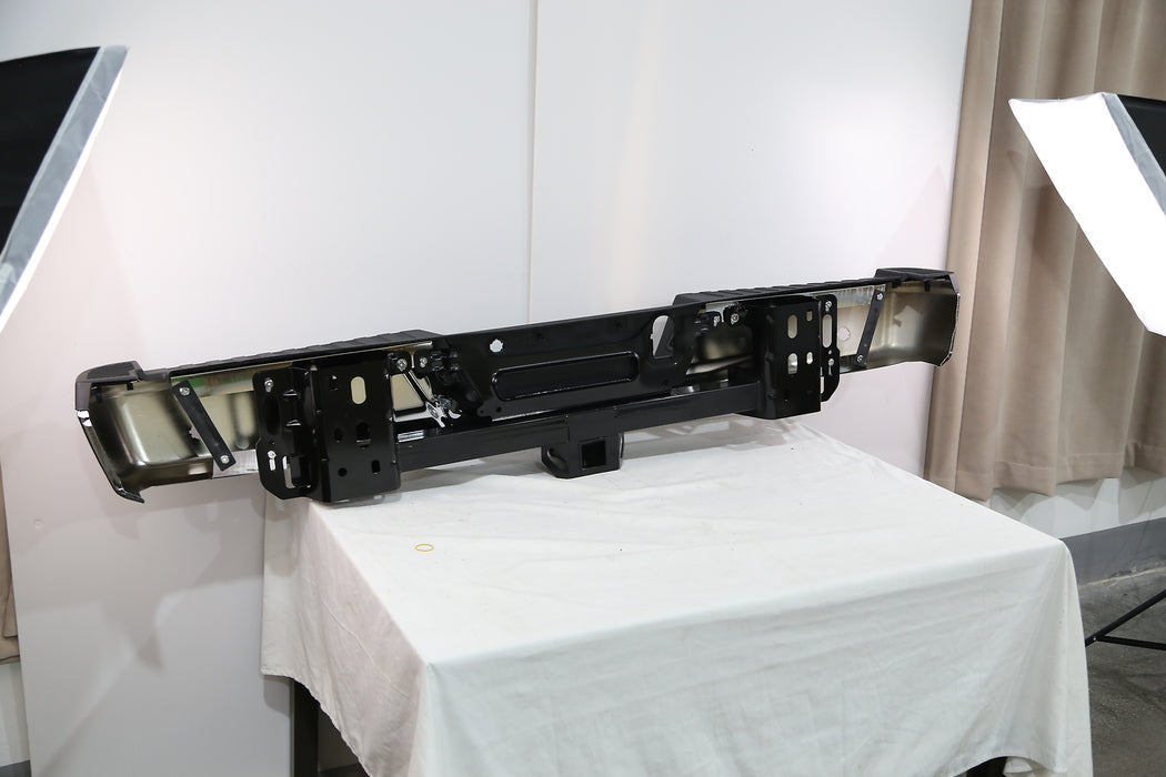 Chrome Rear Bumper for 2015-2019 Ford F150 F-150 W/ Heavy Duty Tow & Sensor Hole