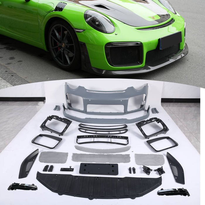 For 12-19 Porsche 911 991 Carrera Front Bumper Assembly W/Daytime Running Lights