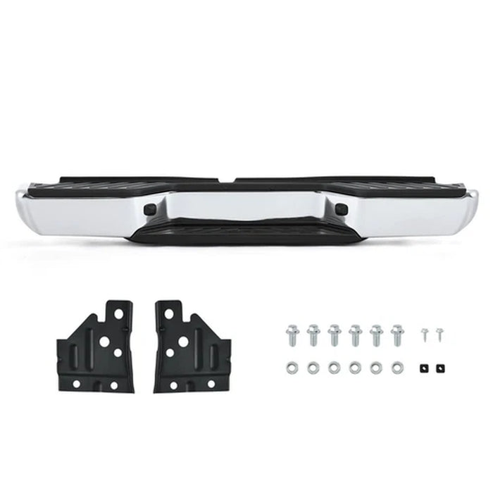 Rear Step Bumper Chrome Assembly W/O Sensor Holes for 2005-2021 Nissan Frontier