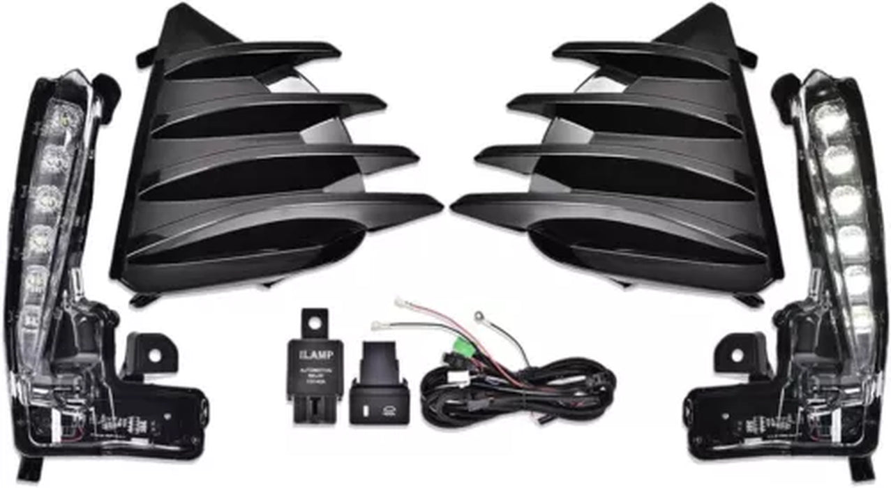 6PCS Front Upper Lower Grille LED Fog Lights for 2017-2019 Toyota Corolla SE XSE