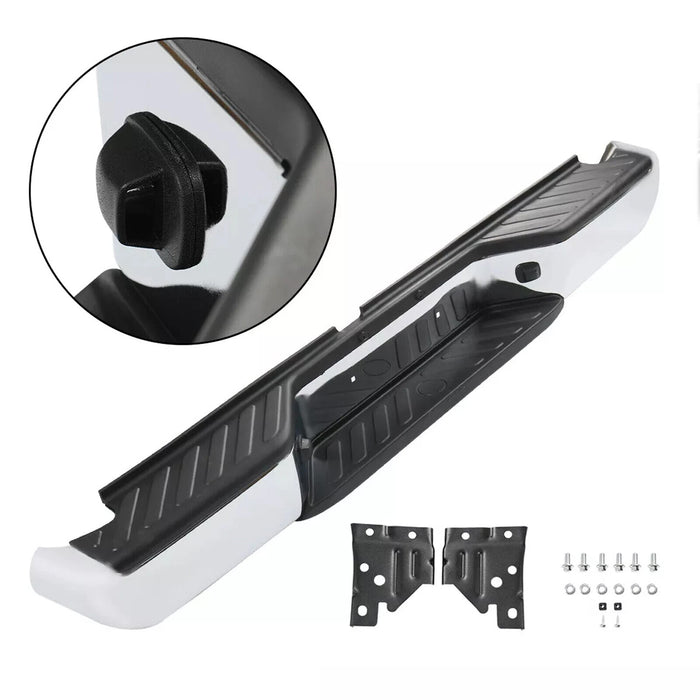 Rear Step Bumper Chrome Assembly W/O Sensor Holes for 2005-2021 Nissan Frontier