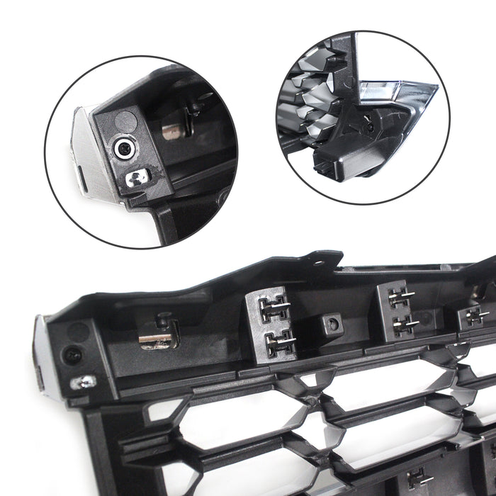 Front Bumper Upper Grille Chrome for 2016 2017 2018 2019 Chevy Silverado 1500