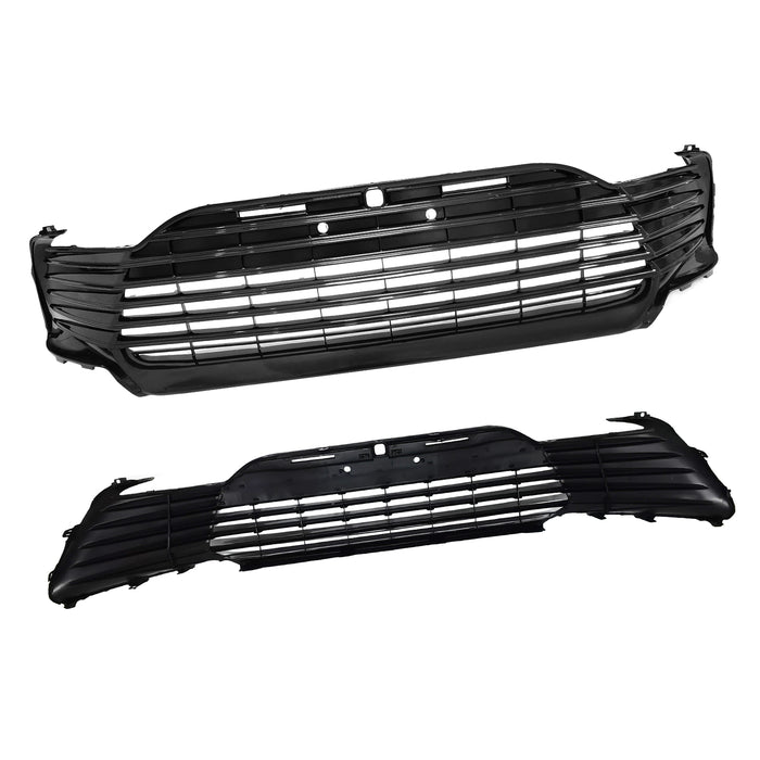 Fit 2021-2024 Toyota Camry LE XLE Front Bumper Upper Grill Lower Grille W/ Holes