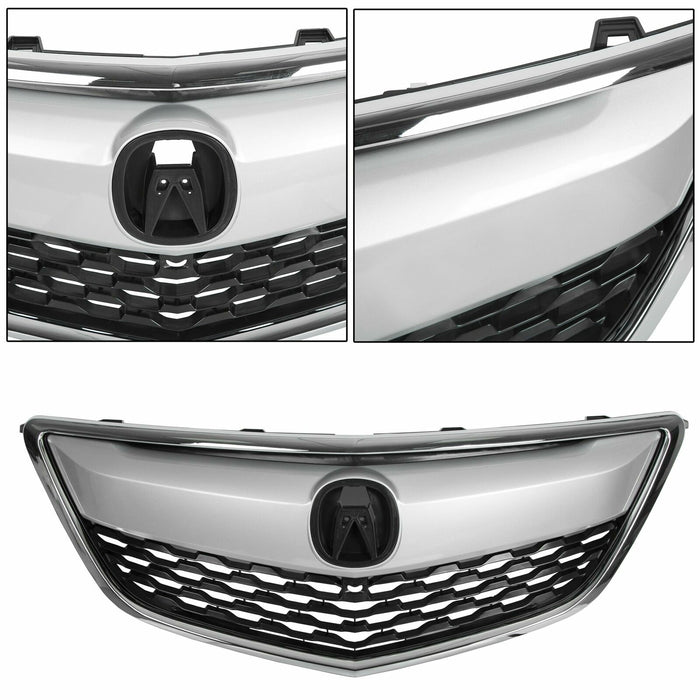 Fits 2014 2015 2016 Acura MDX Front Bumper Grille Grill W/Chrome Trim 75100-TZ5