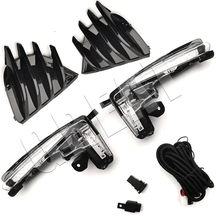 Front Upper Lower Grille LED Fog Lights for 2017 2018 2019 Toyota Corolla SE XSE