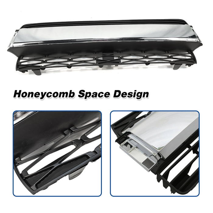 Front Bumper Lower Grille+Chrome Strip Trim Set for 14-20 Toyota 4Runner Limited