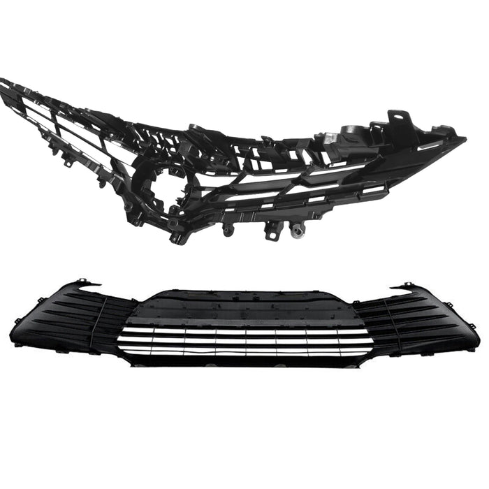 Front Bumper Upper Lower Grille & Trim Molding for 2021-2024 Toyota Camry LE XLE