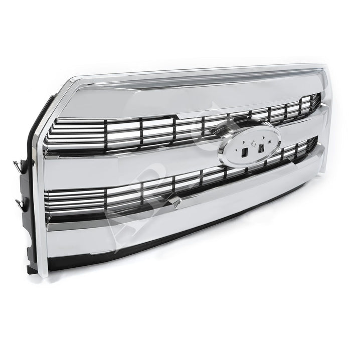 For 2015-2017 Ford F150 F-150 Front Upper Grille Grill W/O Camera Chrome