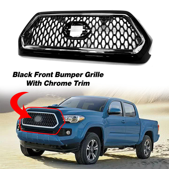 New Front Mesh Bumper Upper Grille Grill Black for 2016 2022 Toyota Tacoma TRD
