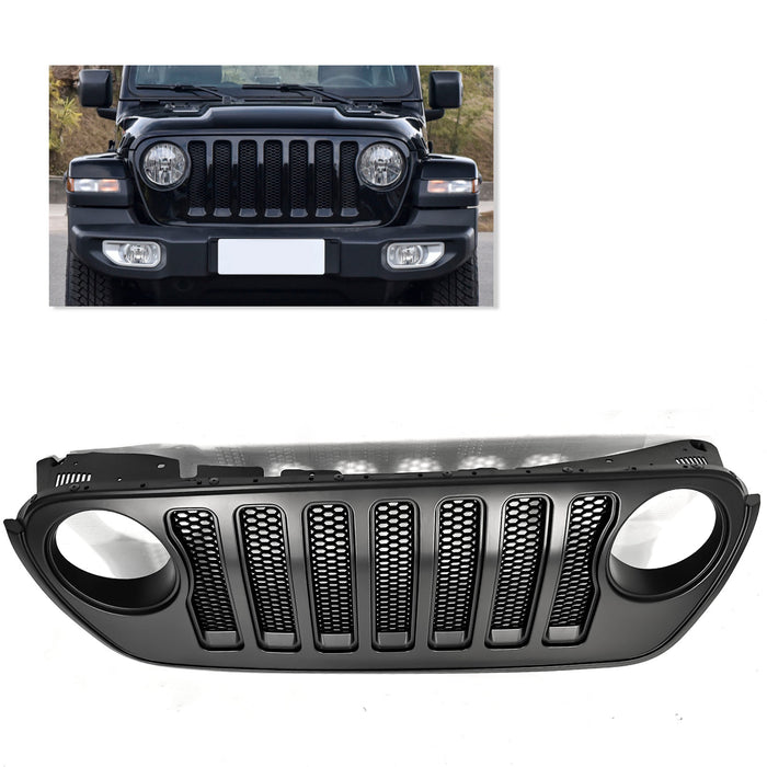Fits 2018-2023 Jeep Wrangler 82215114 New Front Grille W/ Mesh Inserts Black