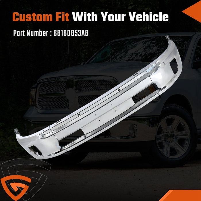 Front Bumper Face Bar Chrome for 2013-2018 Ram 1500 2019-2024 Ram 1500