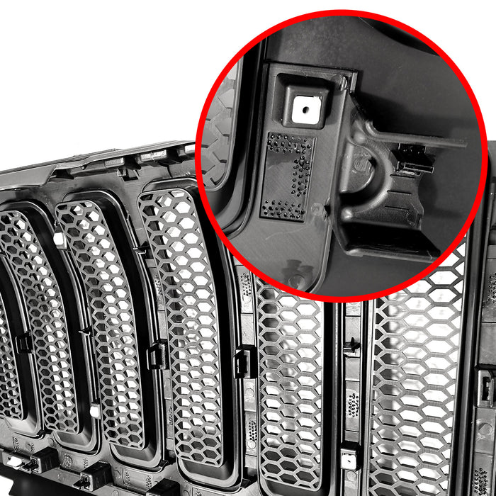 Fits 2018-2023 Jeep Wrangler 82215114 New Front Grille W/ Mesh Inserts Black