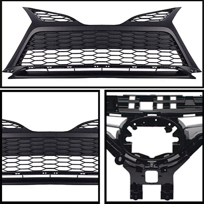 Fits 2021-2023 Toyota Camry SE Front Grille Black Trim Fog Light Bezel Set 9Pcs