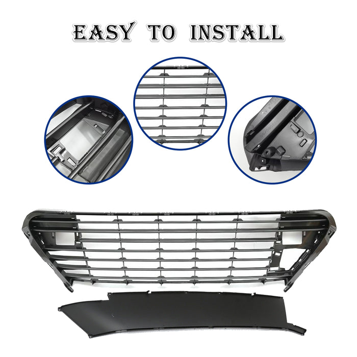 Front Bumper Lower Grille & Guard Plate for 2016-2018 Toyota Lexus ES350 Es300H