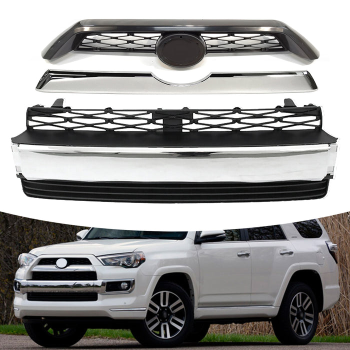 For 2014-2019 Toyota 4Runner Limited Front Bumper Upper & Lower Grille Assembly
