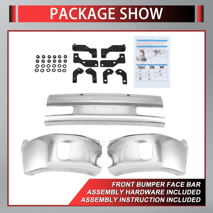 NEW Chrome - Steel Front Bumper Face Bar for 2013-2018 RAM 1500 Pickup W/ Fog