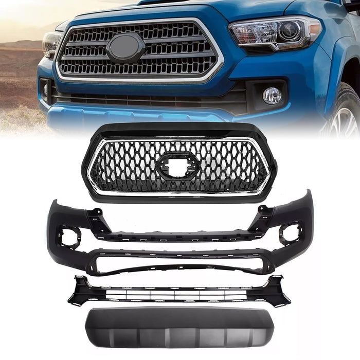 Front Bumper Cover Kit for 2016-2023 Toyota Tacoma with Grilles & Bumper Valance