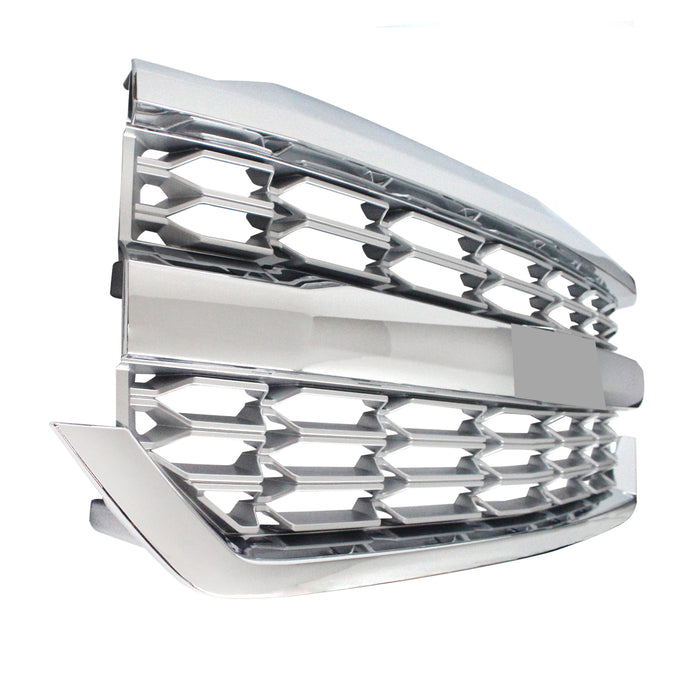 Front Bumper Upper Grille Chrome for 2016 2017 2018 2019 Chevy Silverado 1500
