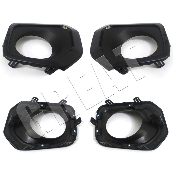 Front Lower Grill Valance Panel Fog Light Bezels Set for 2016-2021 Tacoma SR SR5