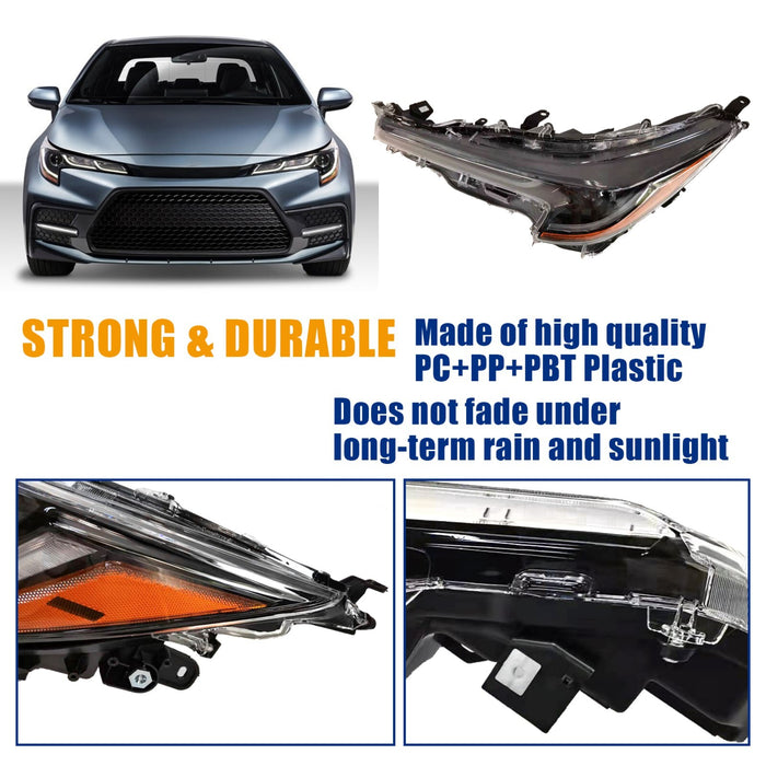LED Headlamp Headlight Assembly Fit for 2020-2022 Corolla L LE Driver Side LH