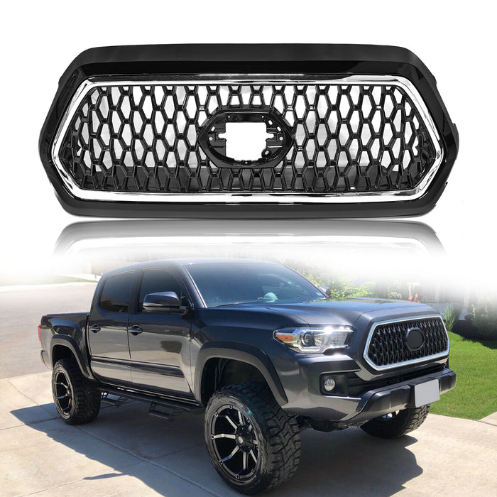 New Front Mesh Bumper Upper Grille Grill Black for 2016 2022 Toyota Tacoma TRD