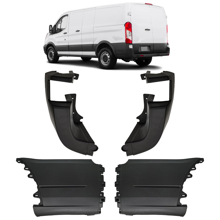 For 2015-2019 Ford Transit 150 250 350 Bumper Cover Extension + End Cap L&R Side
