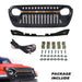 Front Mesh Grille with Amber Running Lights for 2018-2023 Jeep Wrangler JL JT