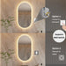 LED Mirror Bathroom Oval Illuminated Dimming Smart Vanity Antifog Mirror