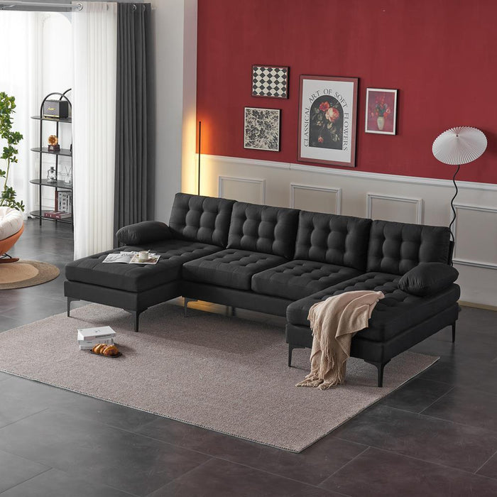 Modern U-Shaped Sectional Sofa with 2 Chaise Lounges