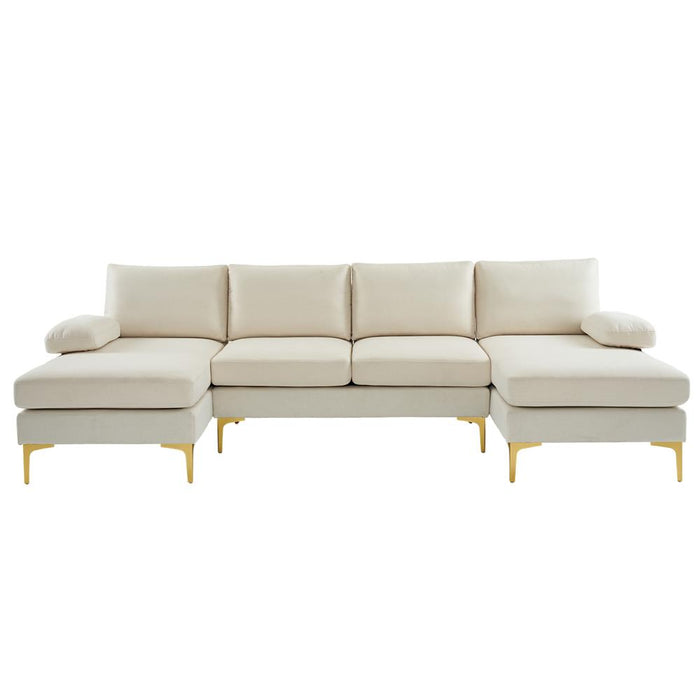 Modern U-Shaped Sectional Sofa with 2 Chaise Lounges