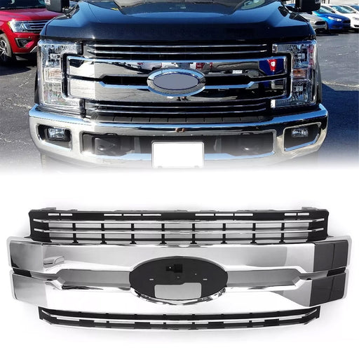 For 2017 2018 2019 Ford F250 F350 F450 Super Duty Bumper Grille Chrome Grill